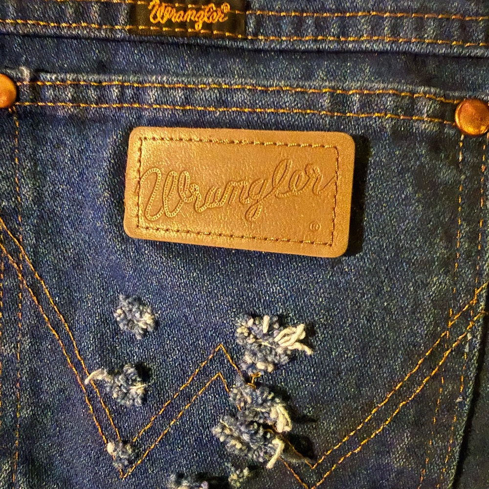 Custom distressed wrangler jeans